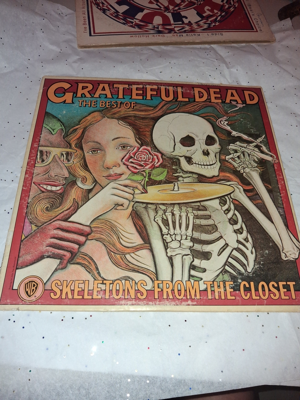 Grateful Dead Multicolor Skeleton and Rose Album Art
